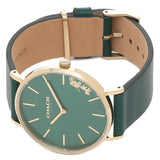 Coach Perry Green Dial Green Leather Strap Watch for Women - 14503383-C Authentic Buy Shop Now