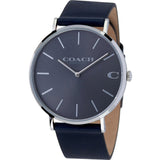 Coach Charles Grey Dial Black Leather Strap Watch for Men - 14602150 Authentic Buy Shop Now