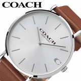 Coach Charles Silver Dial Brown Leather Strap Watch for Men - 14602152 Authentic Buy Shop Now