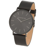 Coach Charles Black Dial Black Leather Strap Watch for Men - 14602434 Authentic Buy Shop Now