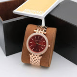 Michael Kors Darci Red DIal Rose Gold Stainless Steel Strap Watch for Women - MK3378 Authentic Buy Shop Now