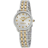 Coach Delancey Slim White Dial Two Tone Steel Strap Watch for Women - 14502784 Authentic Buy Shop Now