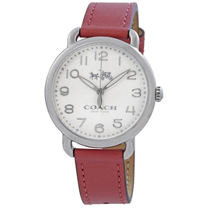 Coach Delancey White Dial Pink Leather Strap Watch for Women - 14502717 Authentic Buy Shop Now