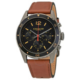 Coach Sullivan Chronograph Black Dial Brown Leather Strap Watch for Men - 14602070 Authentic Buy Shop Now