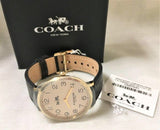 Coach Slim Easton White Dial Black Leather Strap Watch for Women - 14502683 Authentic Buy Shop Now