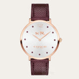 Coach Slim Easton Silver Dial Brown Leather Strap Watch for Women - 14502694 Authentic Buy Shop Now