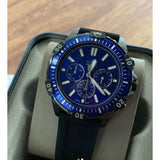 Fossil Garrett Chronograph Blue Dial Black Rubber Strap Watch for Men - FS5695 Authentic Buy Shop Now