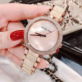 Michael Kors Parker Mother of Pearl Pink Dial Two Tone Steel Strap Watch for Women - MK6492 Authentic Buy Shop Now
