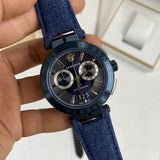 Versace Aion Chronograph Blue Dial Blue Leather Strap Watch for Men - VBR070017 Authentic Buy Shop Now
