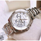 Michael Kors Brecken Chronograph Silver Dial Silver Steel Strap Watch For Women - MK8562 Authentic Buy Shop Now