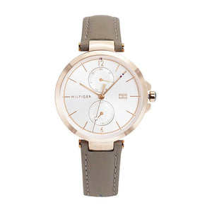 Tommy Hilfiger Angela Quartz Silver Dial Brown Leather Strap Watch for Women - 1782125 Authentic Buy Shop Now