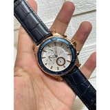 Guess Pinnacle Chronograph White Dial Blue Leather Strap Watch For Men - W0673G6 Authentic Buy Shop Now