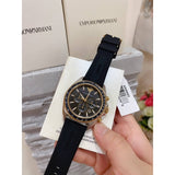 Emporio Armani Sigma Chronograph lack Dial Black Rubber Strap Watch For Men - AR80003 Authentic Buy Shop Now