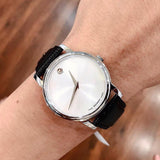 Movado Museum Quartz Silver Dial Black Leather Strap Watch For Men - 2100001 Authentic Buy Shop Now