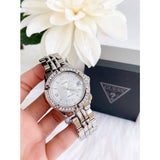 Guess Water Pro Diamonds Silver Dial Silver Steel Strap Watch For Women - G75511M Authentic Buy Shop Now