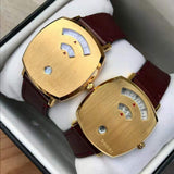 Gucci Grip Quartz Gold Dial Maroon Leather Strap Watch For Women - YA157402 Authentic Buy Shop Now