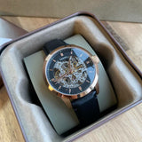 Fossil Townsman Automatic Skeleton Black Dial Black Leather Strap Watch for Men - ME3084 Authentic Buy Shop Now