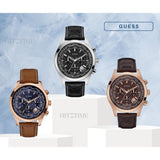 Guess Pursuit Chronograph Brown Dial Brown Leather Strap Watch for Men - W0500G3 Authentic Buy Shop Now