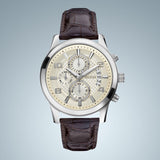 Guess Exec Chronograph White Dial Brown Leather Strap Watch For Men - W0076G2 Authentic Buy Shop Now