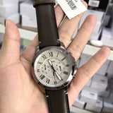 Fossil Grant Chronograph White Dial Brown Leather Strap Watch for Men - FS5344 Authentic Buy Shop Now