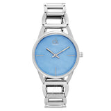 Calvin Klein Stately Blue Mother of Pearl Dial Silver Steel Strap Watch for Women - K3G2312N Authentic Buy Shop Now