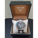 Guess Intrepid Chronograph Black Dial Two Tone Steel Strap Watch for Men - W0167G1 Authentic Buy Shop Now