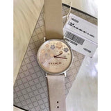 Coach Perry Quartz Silver Dial Brown Leather Strap Watch for Women - 14503326 Authentic Buy Shop Now