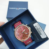 Tommy Hilfiger Claudia Red Dial Two Tone Steel Strap Watch for Women - 1781744 Authentic Buy Shop Now