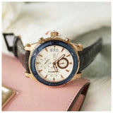 Guess Pinnacle Chronograph White Dial Blue Leather Strap Watch For Men - W0673G6 Authentic Buy Shop Now