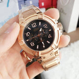 Guess Rigor Multi Function Black Dial Rose Gold Steel Strap Watch For Men - W0218G3 Authentic Buy Shop Now