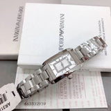 Emporio Armani Classic Diamonds Silver Dial Silver Steel Strap Watch For Women - AR3170 Authentic Buy Shop Now