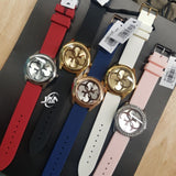 Guess G-Twist Silver Dial Red Rubber Strap Watch for Women - W0911L9 Authentic Buy Shop Now