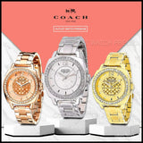 Coach Mini Boyfriend Diamonds Silver Dial Silver Steel Strap Watch for Women - 14501699 Authentic Buy Shop Now
