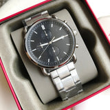 Fossil The Commuter Black Dial Silver Steel Strap Watch for Men - FS5399 Authentic Buy Shop Now