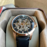 Fossil Townsman Automatic Skeleton Black Dial Black Leather Strap Watch for Men - ME3084 Authentic Buy Shop Now