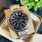Fossil Garrett Chronograph Blue Dial Silver Steel Strap Watch for Men - FS5623 Authentic Buy Shop Now
