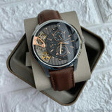 Fossil Townsman Automatic Black Dial Brown Leather Strap Watch for Men - ME1163 Authentic Buy Shop Now