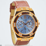 Guess Limelight Quartz White Dial Brown Leather Strap Watch For Women - W0775L7 Authentic Buy Shop Now