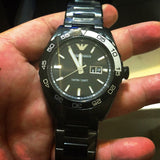 Emporio Armani Sportivo Quartz Black Dial Black Steel Strap Watch For Men - AR6049 Authentic Buy Shop Now