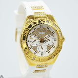 Guess Luna Diamonds White Dial White Rubber Strap Watch for Women - W0653L3 Authentic Buy Shop Now