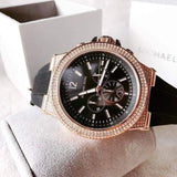 Michael Kors Dylan Chronograph Black Dial Black Rubber Strap Watch For Women - MK8557 Authentic Buy Shop Now