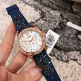 Guess Swirl Analog Quartz White Dial Blue Rubber Strap Watch for Women - W1096L4 Authentic Buy Shop Now