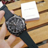 Emporio Armani Giovanni Chronograph Black Dial Black Rubber Strap Watch For Men - AR11028 Authentic Buy Shop Now