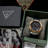 Guess Jet Setter Analog Blue Dial Blue Denim Strap Watch For Women - W0289L1 Authentic Buy Shop Now