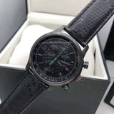 Gucci G Timeless Chronograph Black Dial Black Leather Strap Watch For Men - YA126244 Authentic Buy Shop Now