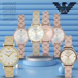 Emporio Armani Kappa Quartz Rose Gold Dial Pink Leather Strap Watch For Women - AR11010 Authentic Buy Shop Now