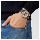 Versace V-Circle Silver Dial Black Leather Strap Watch for Men - VEBQ01219 Authentic Buy Shop Now