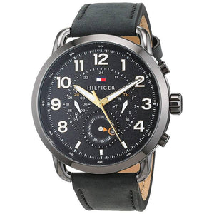 Tommy Hilfiger Briggs Black Dial Black Leather Strap Watch for Men - 1791426 Authentic Buy Shop Now