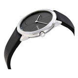 Calvin Klein Minimal Grey Dial Black Leather Strap Watch for Men - K3M221C3 Authentic Buy Shop Now