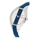 Calvin Klein Rebel Blue Silver Dial Blue Leather Strap Watch for Women - K8P231V6 Authentic Buy Shop Now